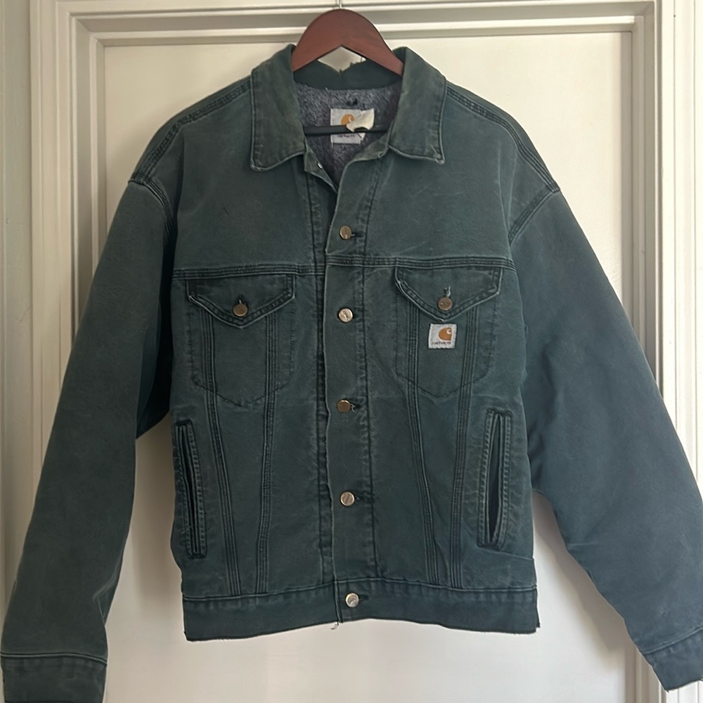 Vintage Carhartt Trucker jacket Blanket Lined Size XL 90,s Detroit